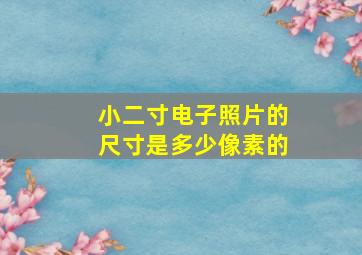 小二寸电子照片的尺寸是多少像素的