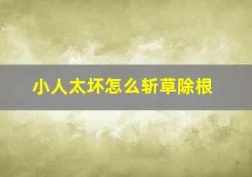 小人太坏怎么斩草除根