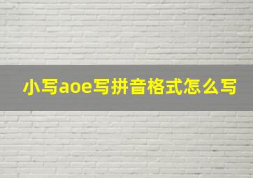 小写aoe写拼音格式怎么写