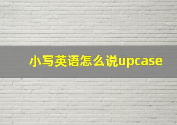 小写英语怎么说upcase