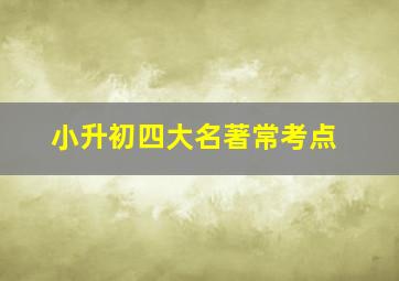 小升初四大名著常考点