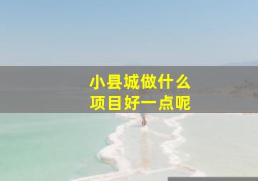 小县城做什么项目好一点呢