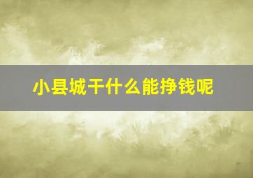 小县城干什么能挣钱呢