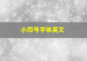 小四号字体英文