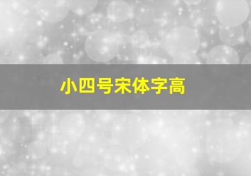 小四号宋体字高