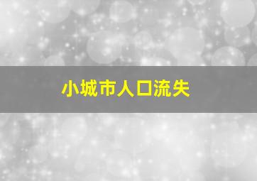 小城市人口流失