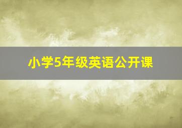 小学5年级英语公开课