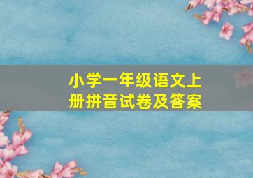 小学一年级语文上册拼音试卷及答案