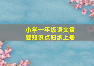 小学一年级语文重要知识点归纳上册