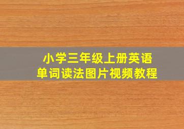 小学三年级上册英语单词读法图片视频教程