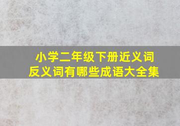 小学二年级下册近义词反义词有哪些成语大全集