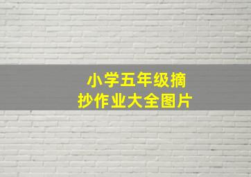 小学五年级摘抄作业大全图片