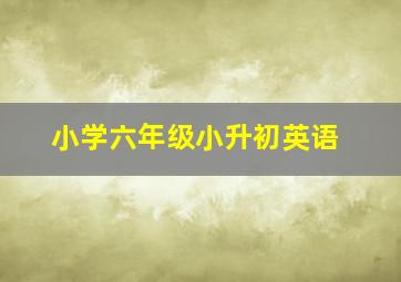 小学六年级小升初英语