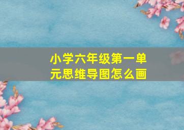 小学六年级第一单元思维导图怎么画