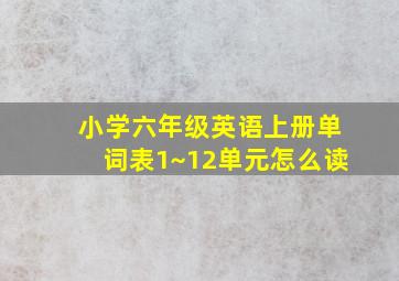 小学六年级英语上册单词表1~12单元怎么读