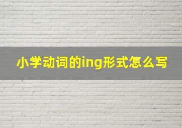 小学动词的ing形式怎么写