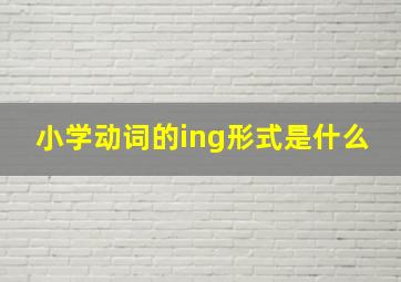 小学动词的ing形式是什么