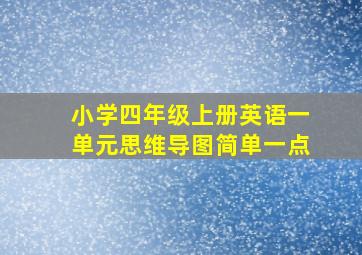 小学四年级上册英语一单元思维导图简单一点