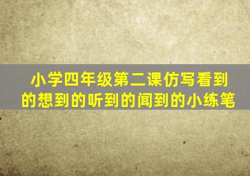 小学四年级第二课仿写看到的想到的听到的闻到的小练笔