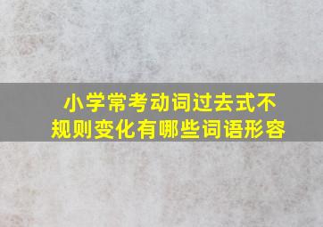 小学常考动词过去式不规则变化有哪些词语形容