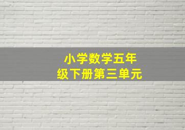 小学数学五年级下册第三单元