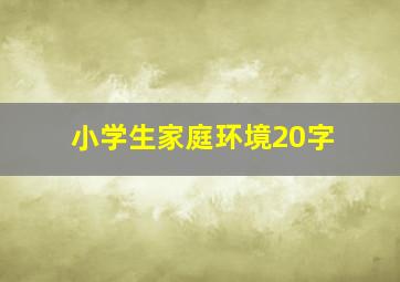 小学生家庭环境20字