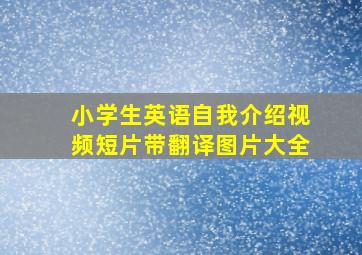 小学生英语自我介绍视频短片带翻译图片大全