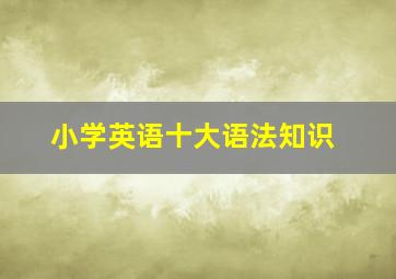 小学英语十大语法知识