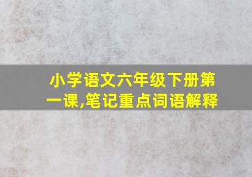 小学语文六年级下册第一课,笔记重点词语解释