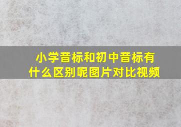 小学音标和初中音标有什么区别呢图片对比视频