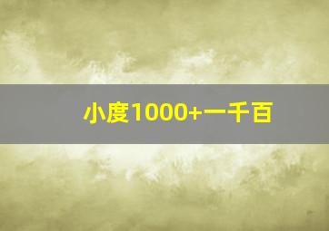 小度1000+一千百