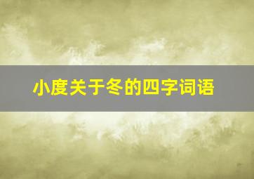 小度关于冬的四字词语