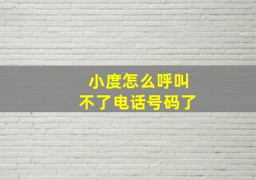 小度怎么呼叫不了电话号码了