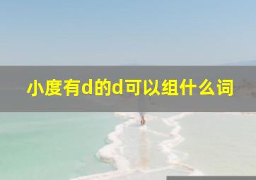 小度有d的d可以组什么词