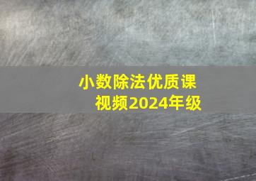 小数除法优质课视频2024年级