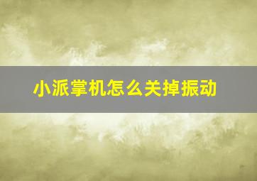 小派掌机怎么关掉振动