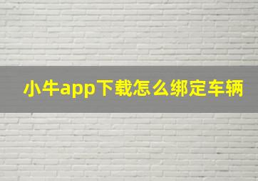 小牛app下载怎么绑定车辆