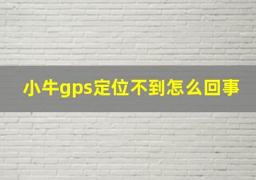 小牛gps定位不到怎么回事