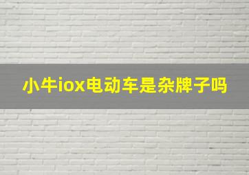 小牛iox电动车是杂牌子吗