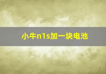 小牛n1s加一块电池