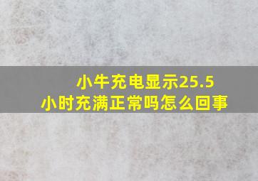 小牛充电显示25.5小时充满正常吗怎么回事