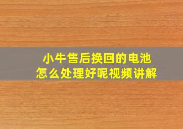 小牛售后换回的电池怎么处理好呢视频讲解