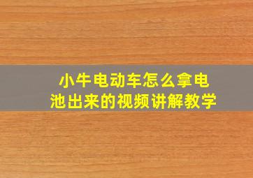 小牛电动车怎么拿电池出来的视频讲解教学