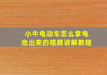 小牛电动车怎么拿电池出来的视频讲解教程