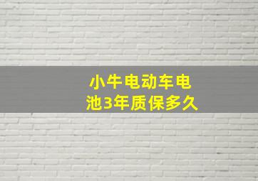 小牛电动车电池3年质保多久