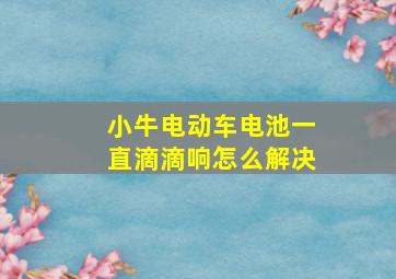 小牛电动车电池一直滴滴响怎么解决