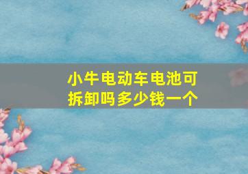 小牛电动车电池可拆卸吗多少钱一个