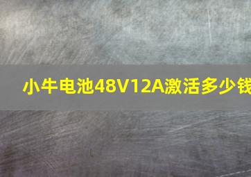 小牛电池48V12A激活多少钱