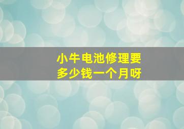 小牛电池修理要多少钱一个月呀