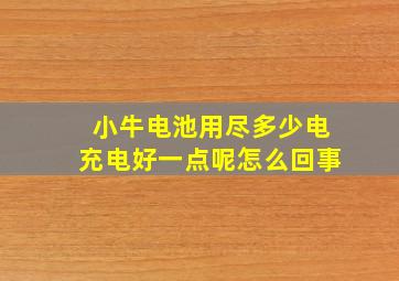 小牛电池用尽多少电充电好一点呢怎么回事